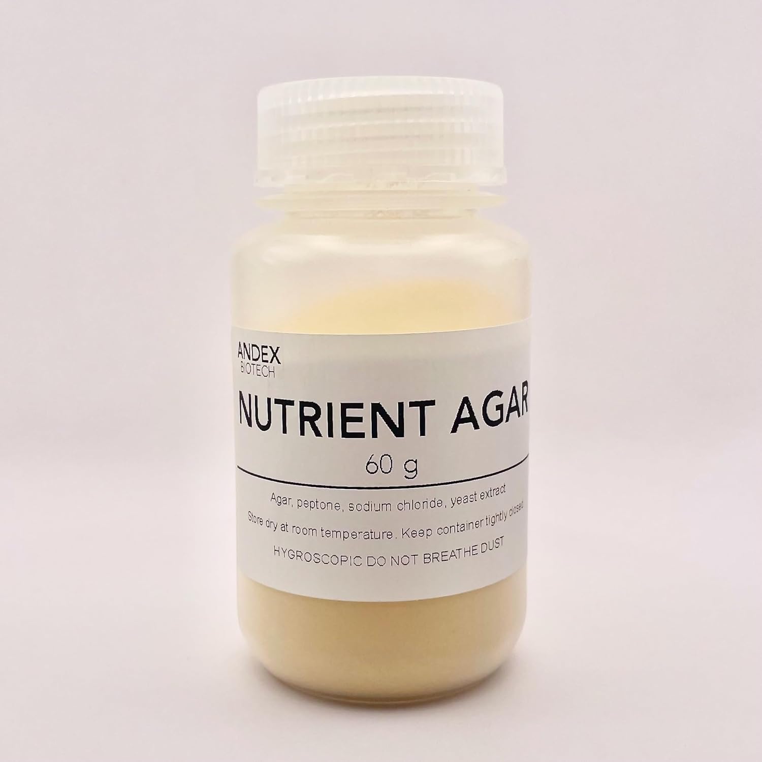 Nutrient Agar Powder to Grow Microorganisms, Bacteriological grade, in a Bottle, 60 g